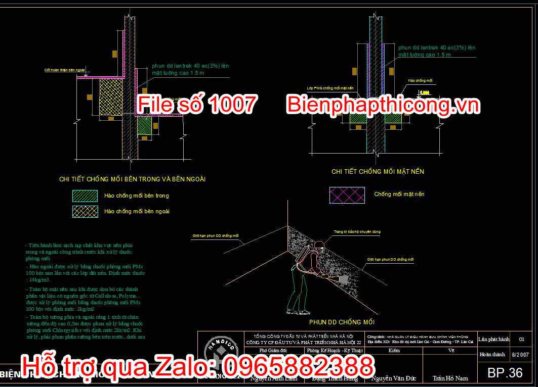 Bản vẽ biện pháp chống mối cho công trình