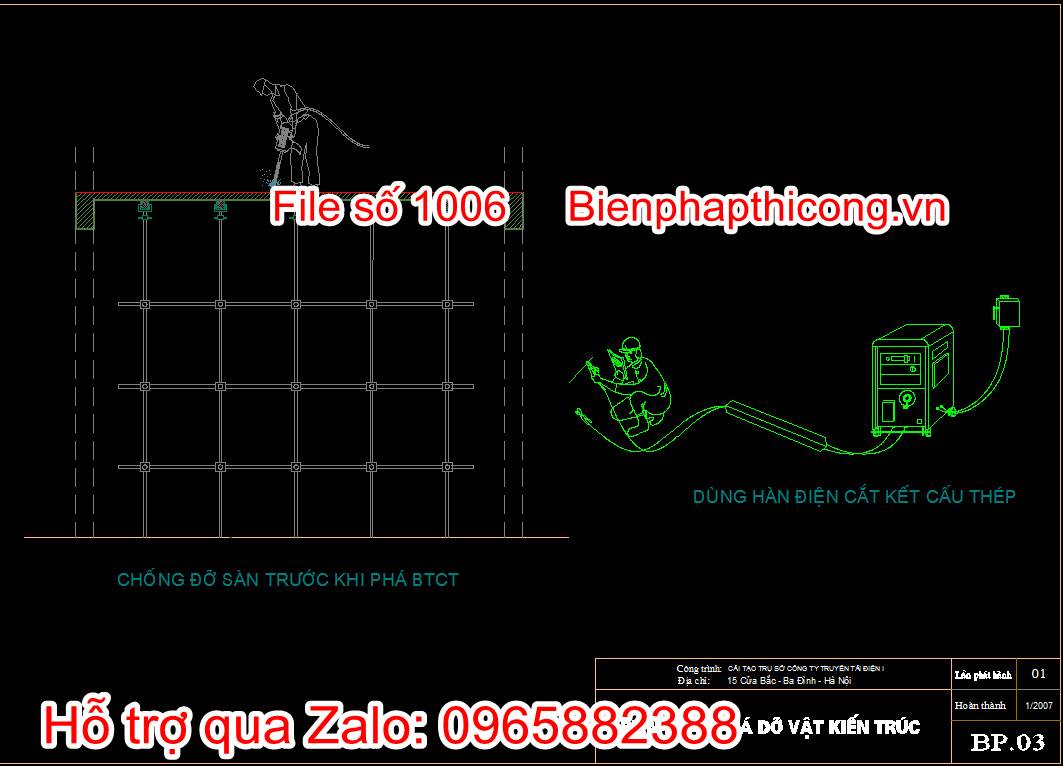 Bản vẽ biện pháp phá dỡ vật kiến trúc