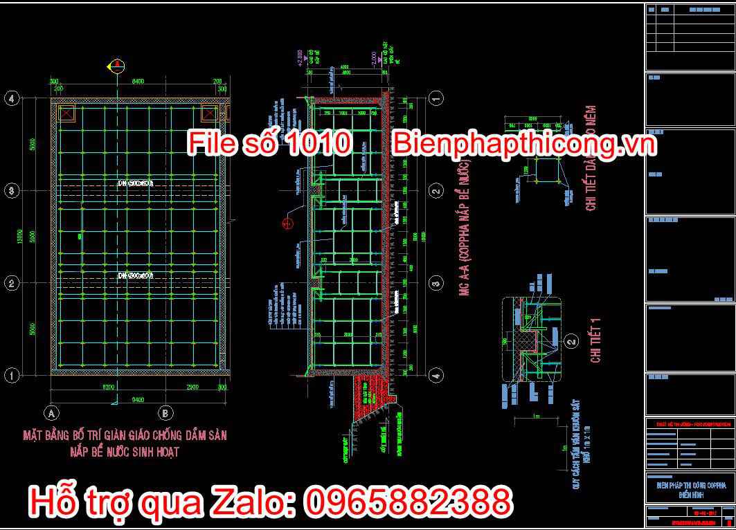 Bản vẽ biện pháp thi công cốp pha điển hình