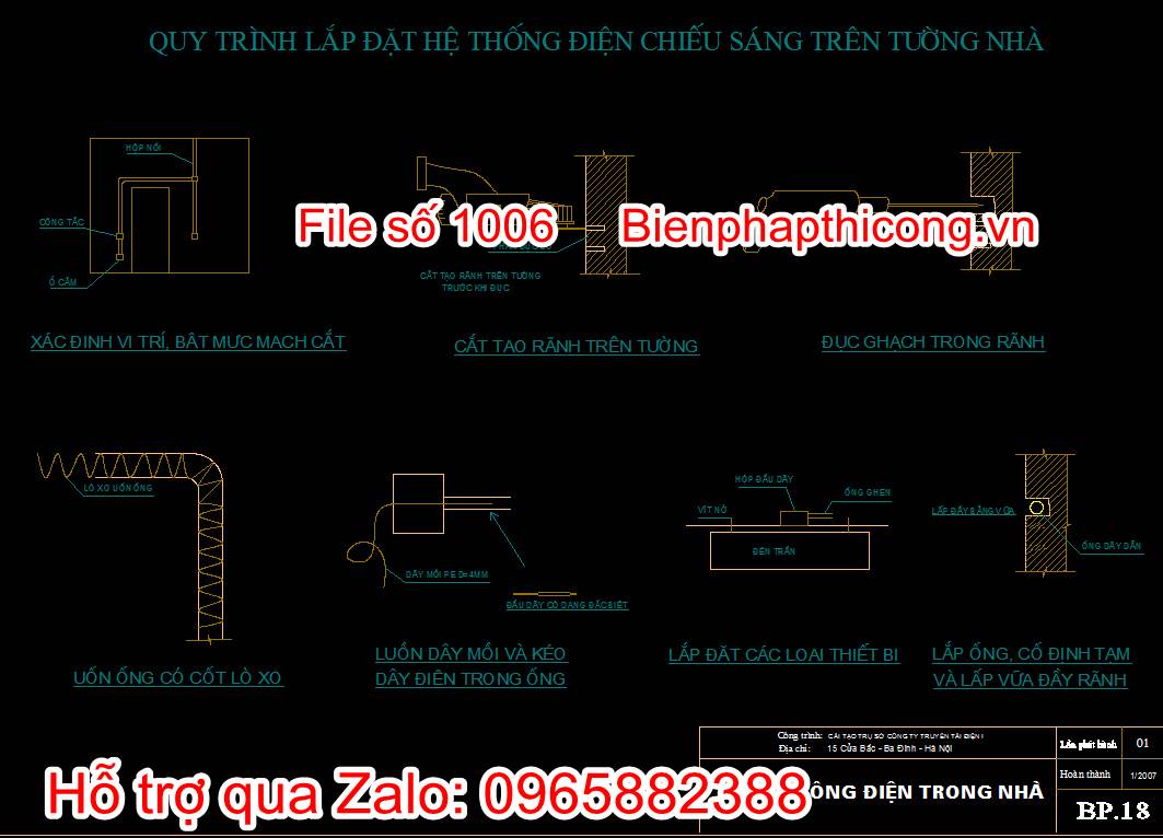 Bản vẽ biện pháp thi công điện trong nhà