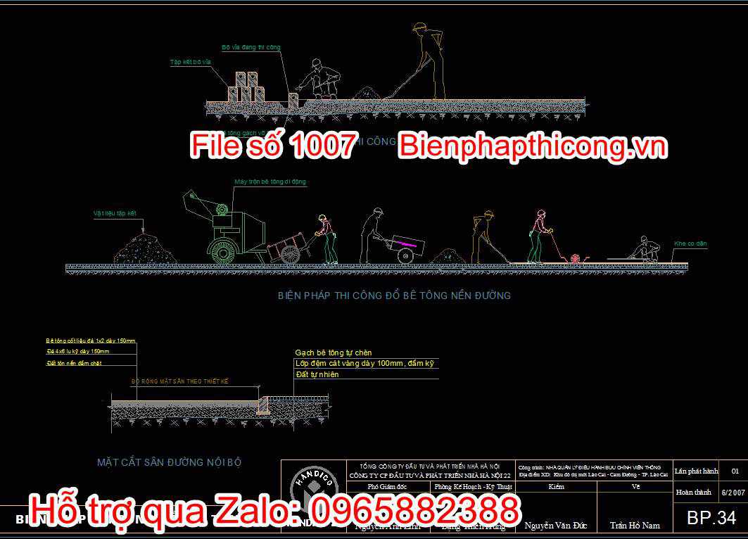 Bản vẽ biện pháp thi công nền bê tông