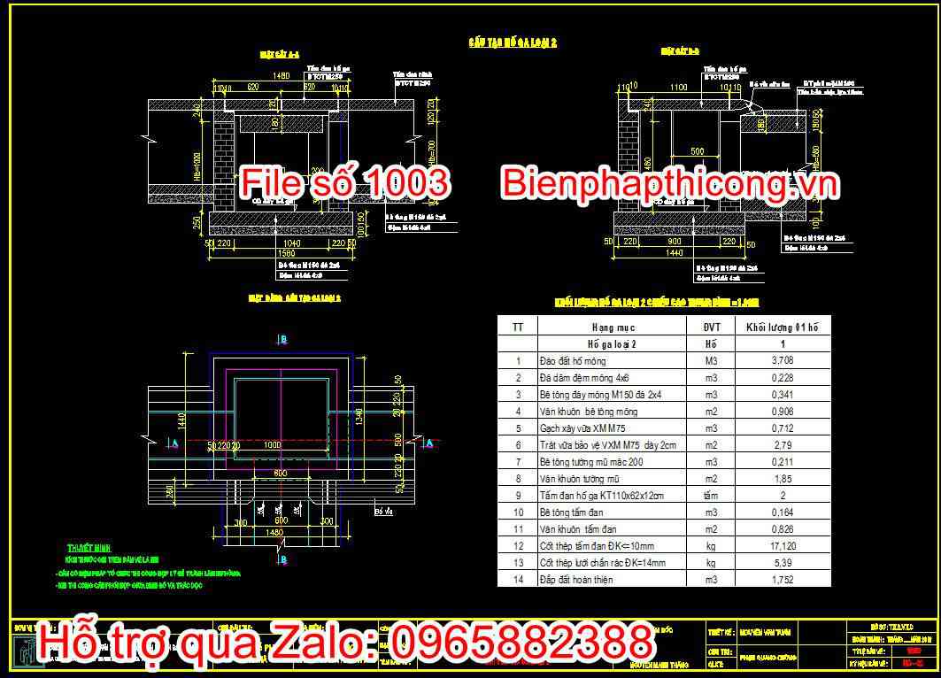 Bản vẽ chi tiết hố ga loại 2