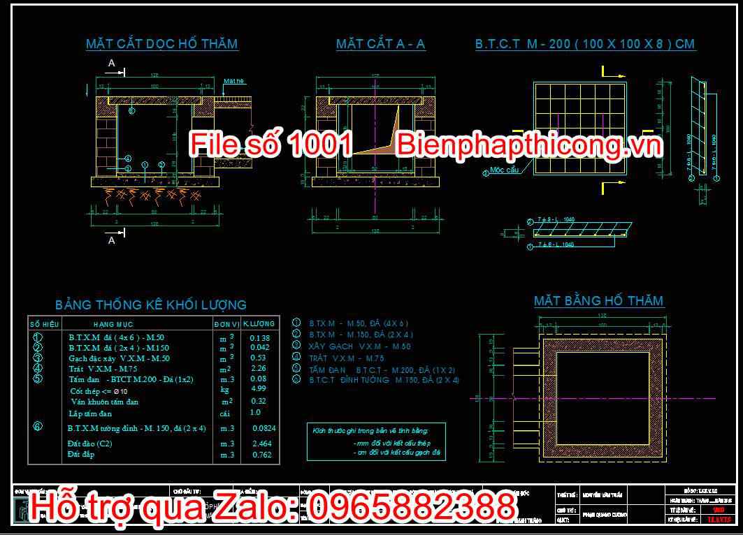 Bản vẽ chi tiết hố thăm trên tuyến loại 2