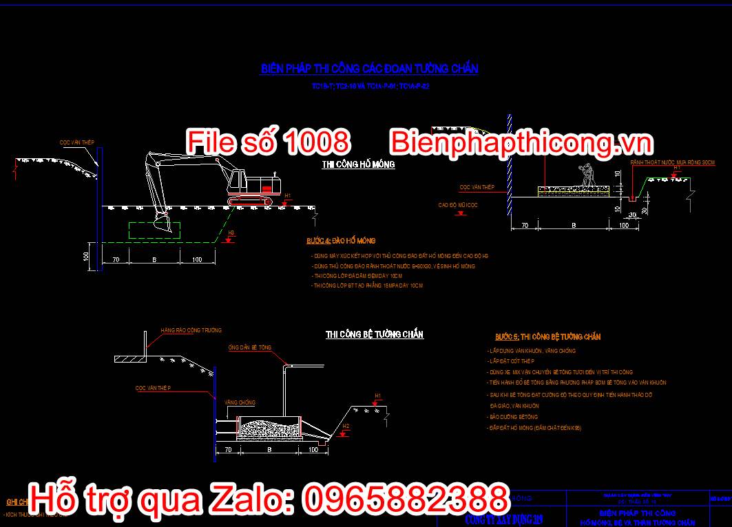 Bản vẽ thi công hố móng