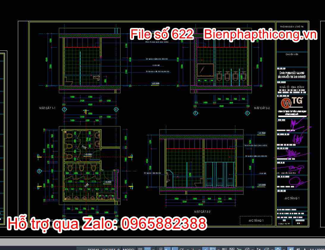 Mặt cắt nhà vệ sinh khách sạn cad.