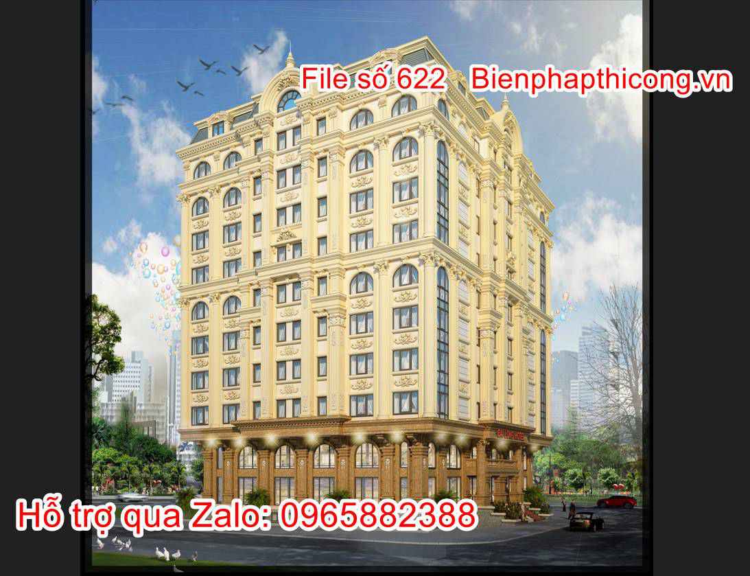 Mẫu bản vẽ khách sạn cad 11 tầng full cad.