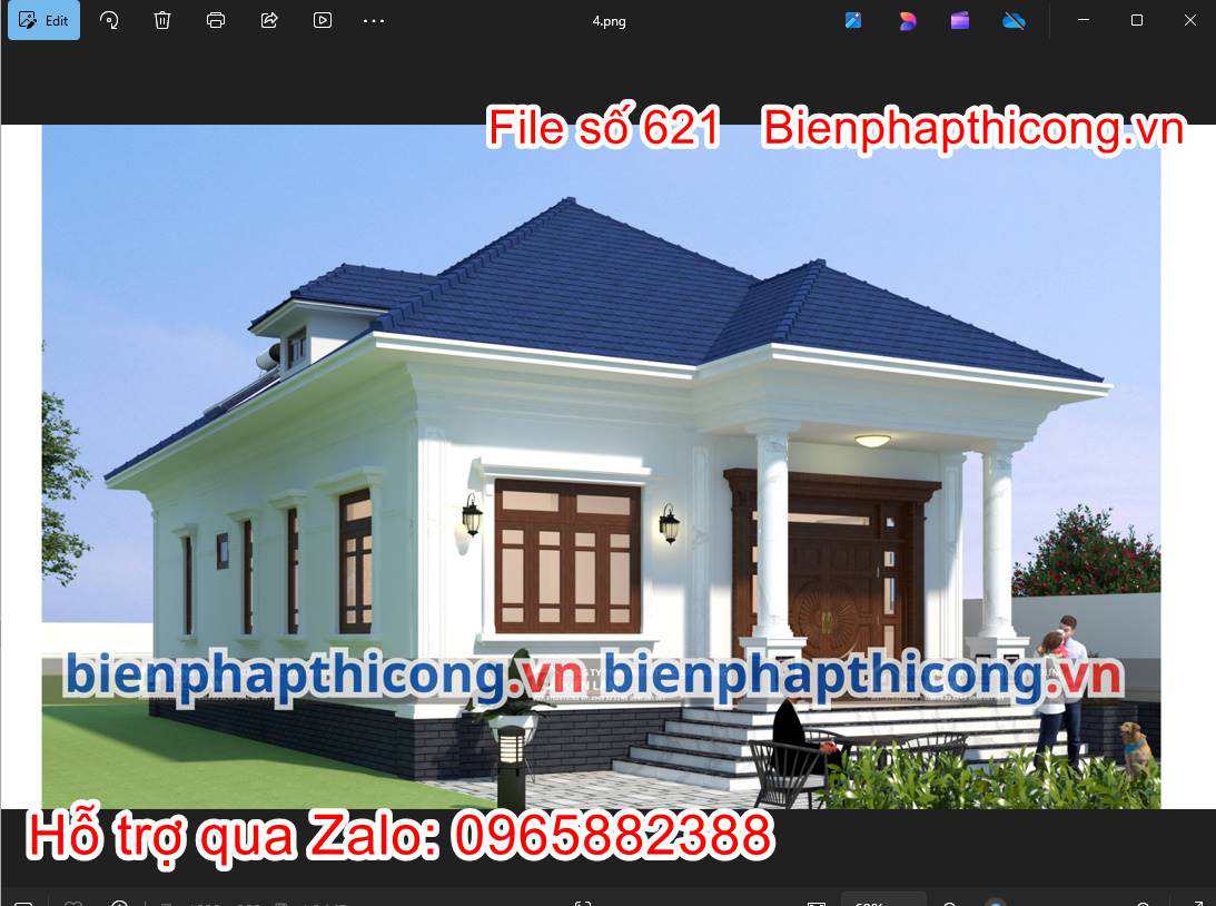 Mẫu nhà cấp 4 tân cổ 8m x 16m 3 ngủ đẹp.