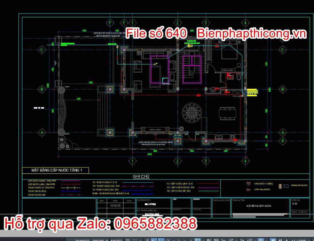 Thiết kế điện nước autocad biệt thự.