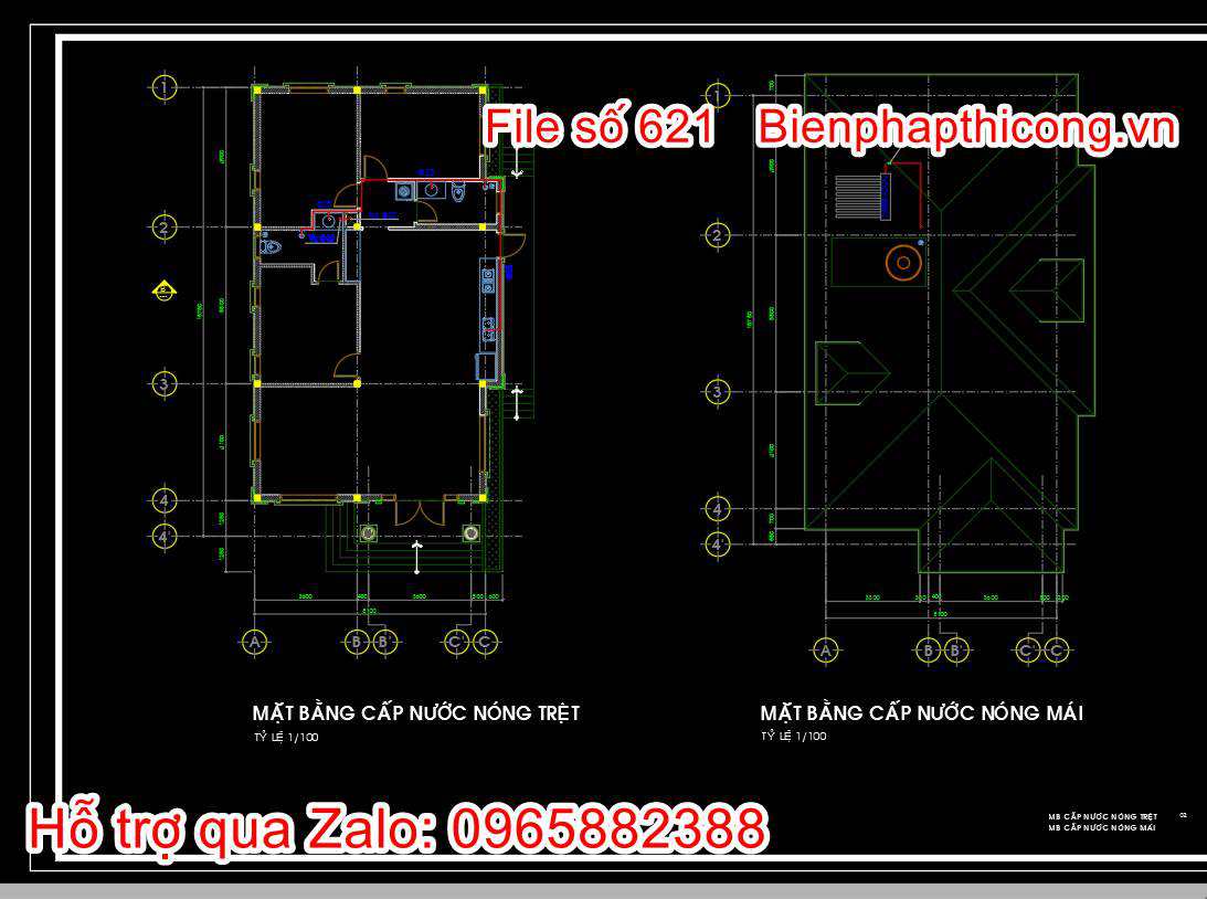 Thiết kế điện nước nhà cấp 4 full cad.