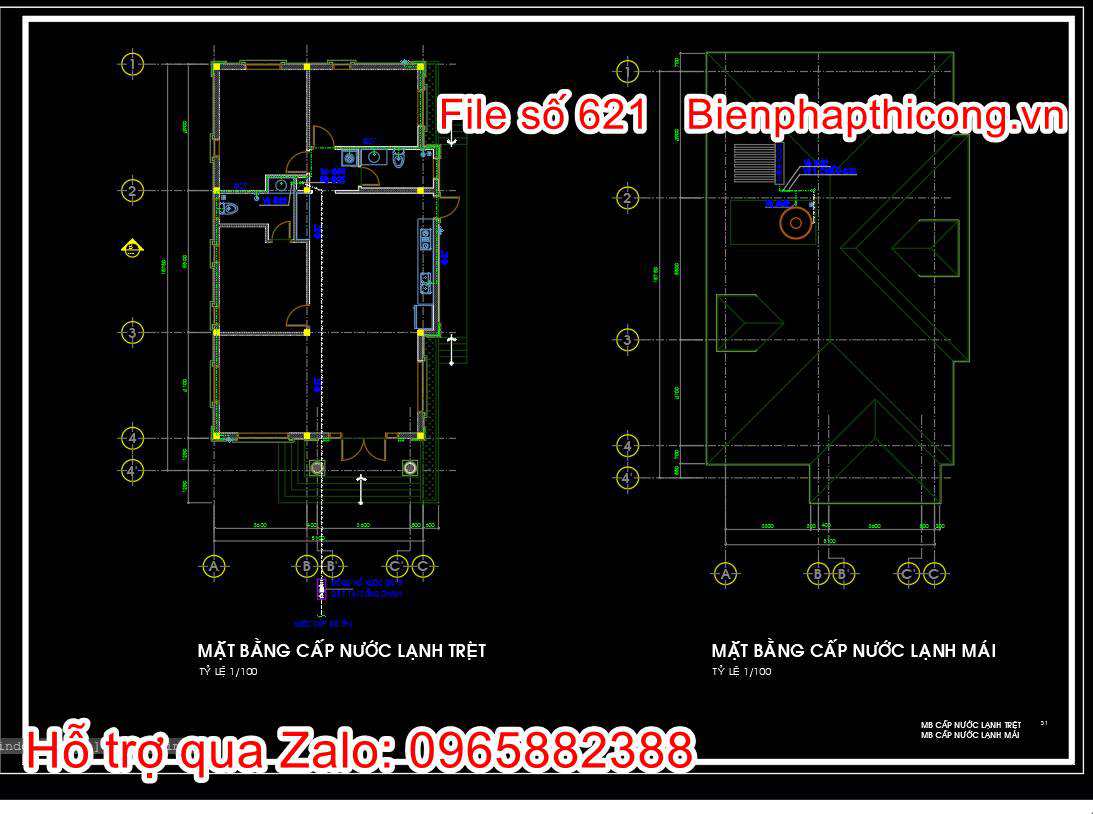 Thiết kế điện nước nhà cấp 4 mái nhật 8m x 16m