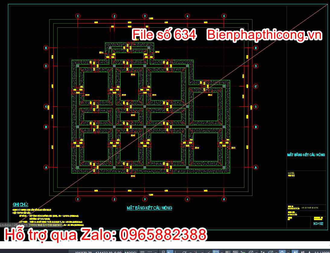 Thiết kế kết cấu cad nhà 1 tầng mái nhật đẹp.