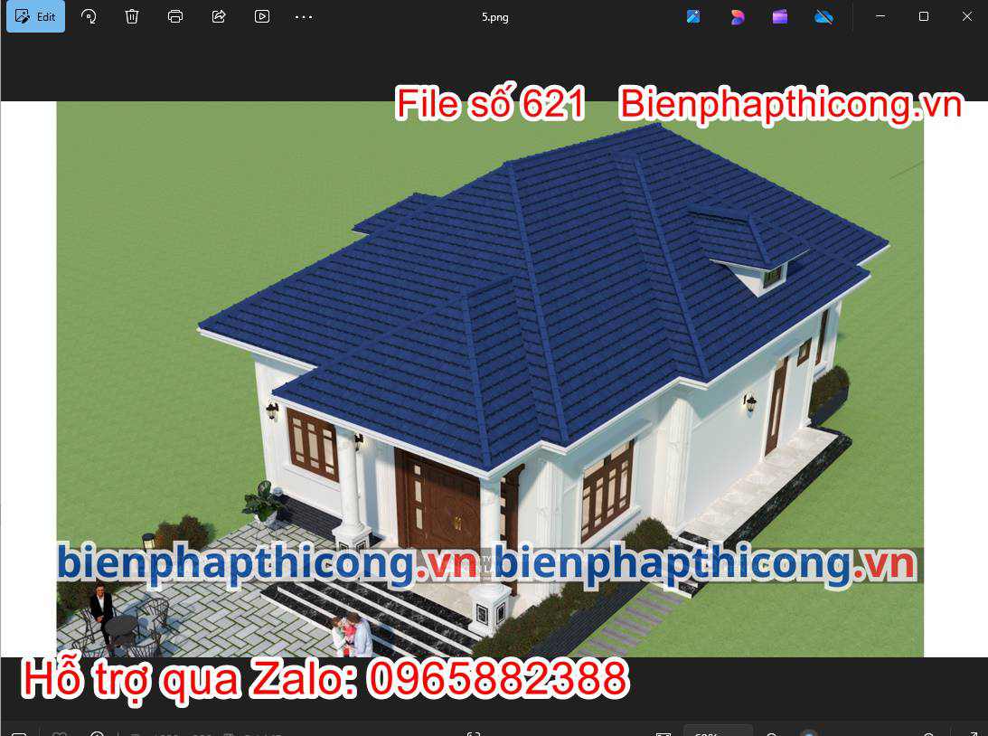Thiết kế nhà cấp 4 8m x 16m 3 ngủ đẹp.
