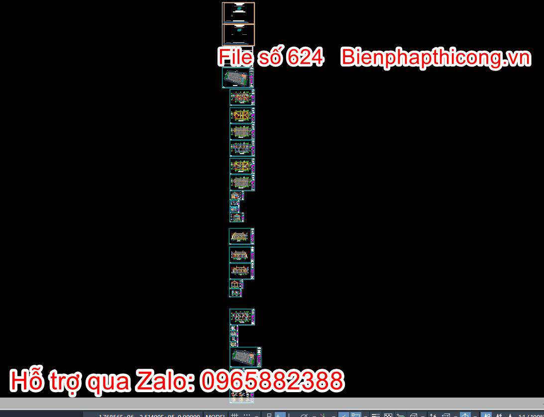 Tổng hợp bản vẽ kiến trúc nhà cấp 4 mặt tiền 8m đẹp cad.