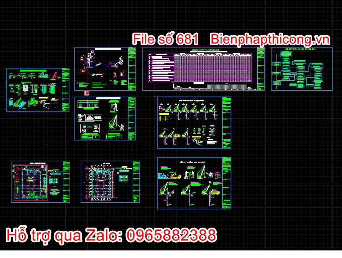 Bản vẽ biện pháp thi công cọc thí nghiệm cad.