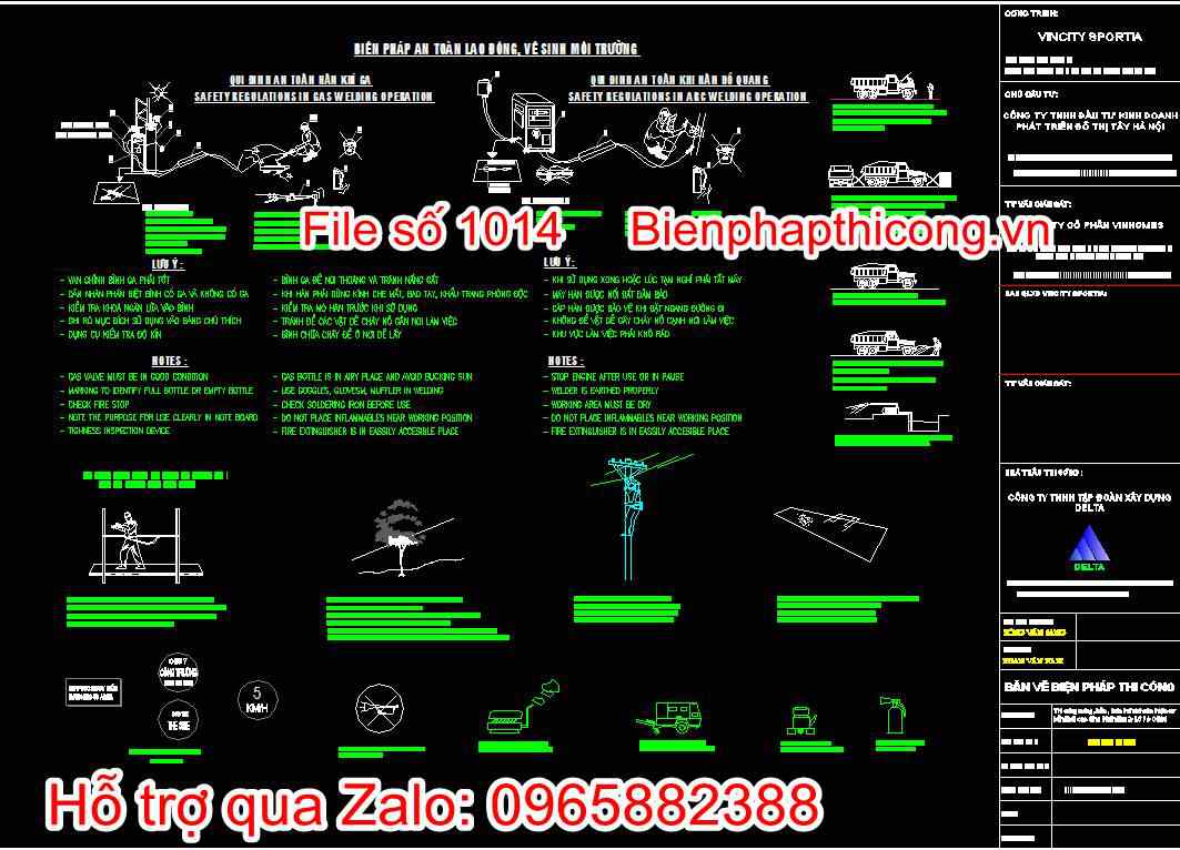 Bản vẽ biện pháp an toàn lao động, vệ sinh môi trường