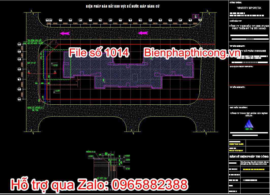 Biện pháp đào đất khu vực bể nước giáp hàng cừ