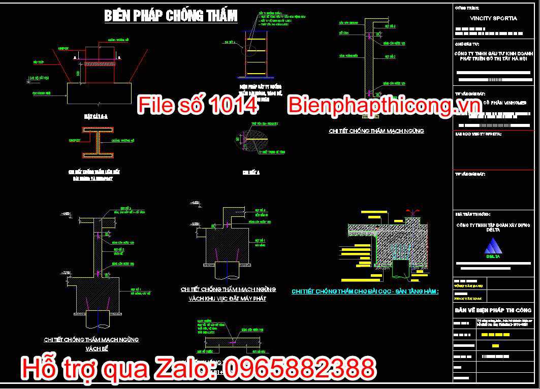Bản vẽ biện pháp chống thấm
