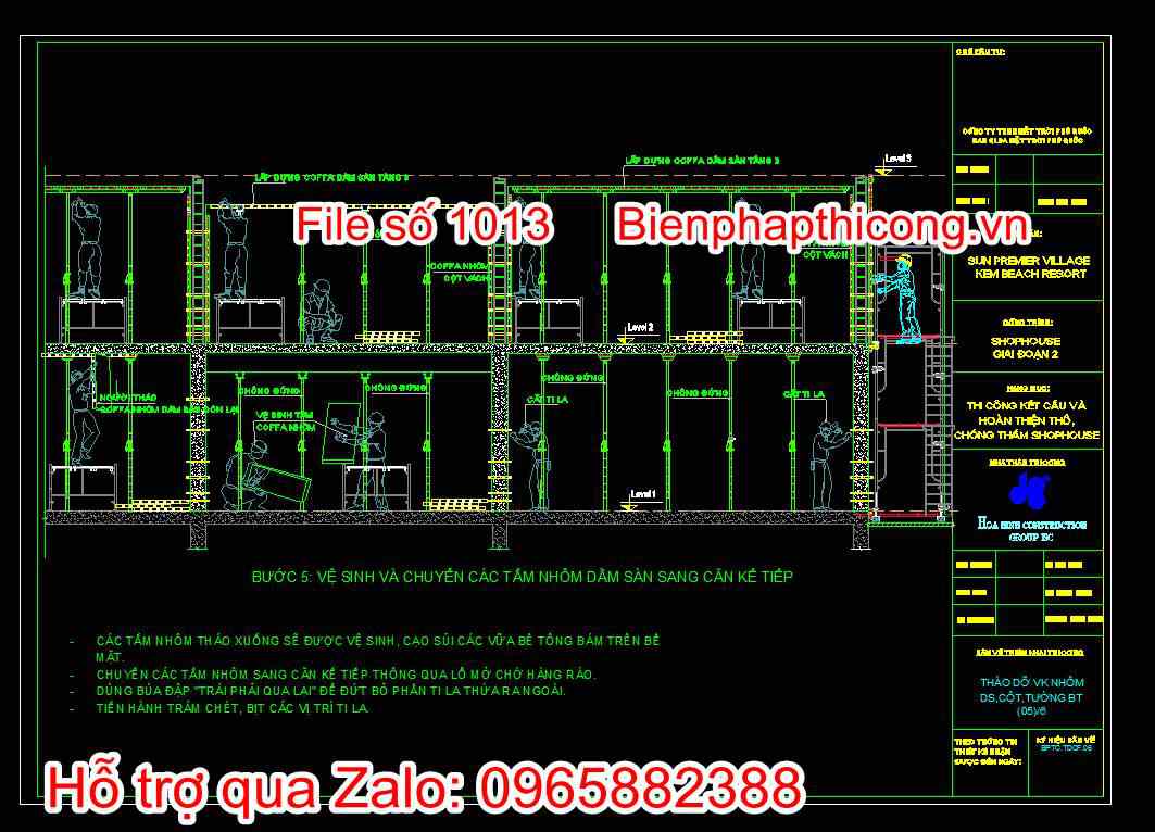 Bản vẽ bước 5: Vệ sinh và chuyển các tấm nhôm