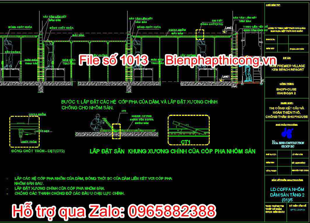 Bản vẽ lắp dựng cốp pha nhôm dầm sàn 1