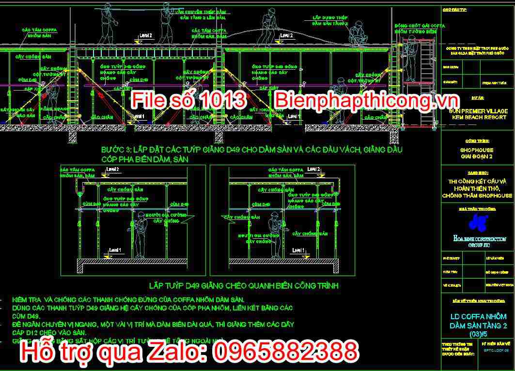 Bản vẽ lắp dựng cốp pha nhôm dầm sàn 3