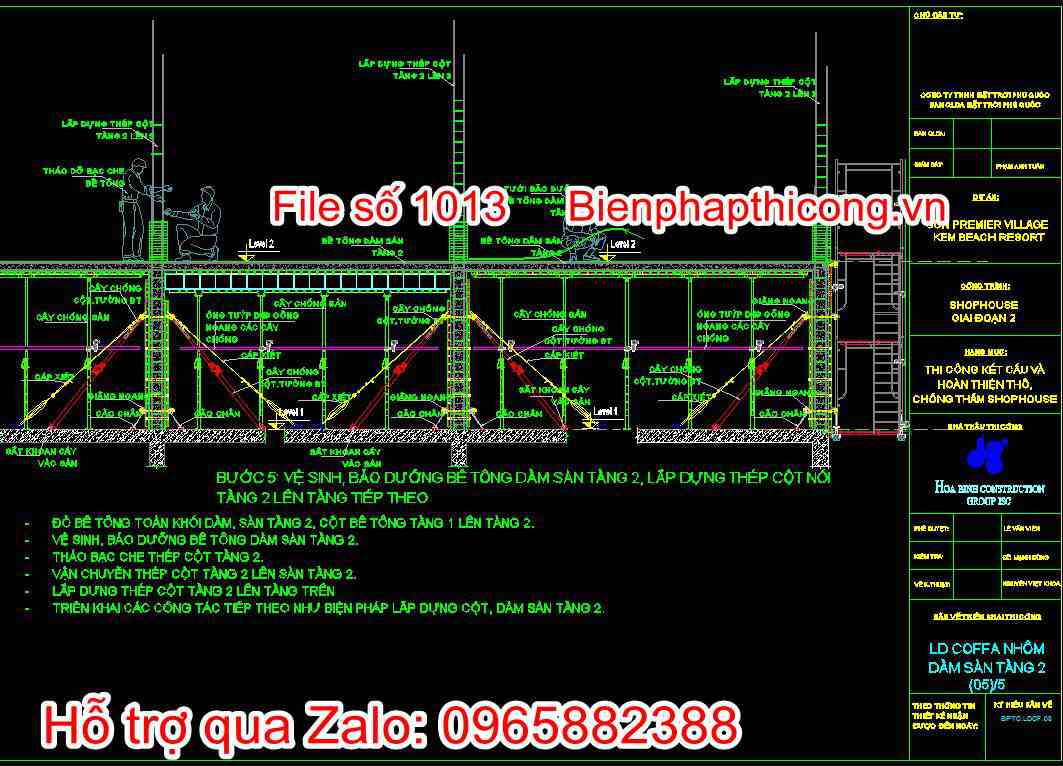 Bản vẽ lắp dựng cốp pha nhôm dầm sàn 5