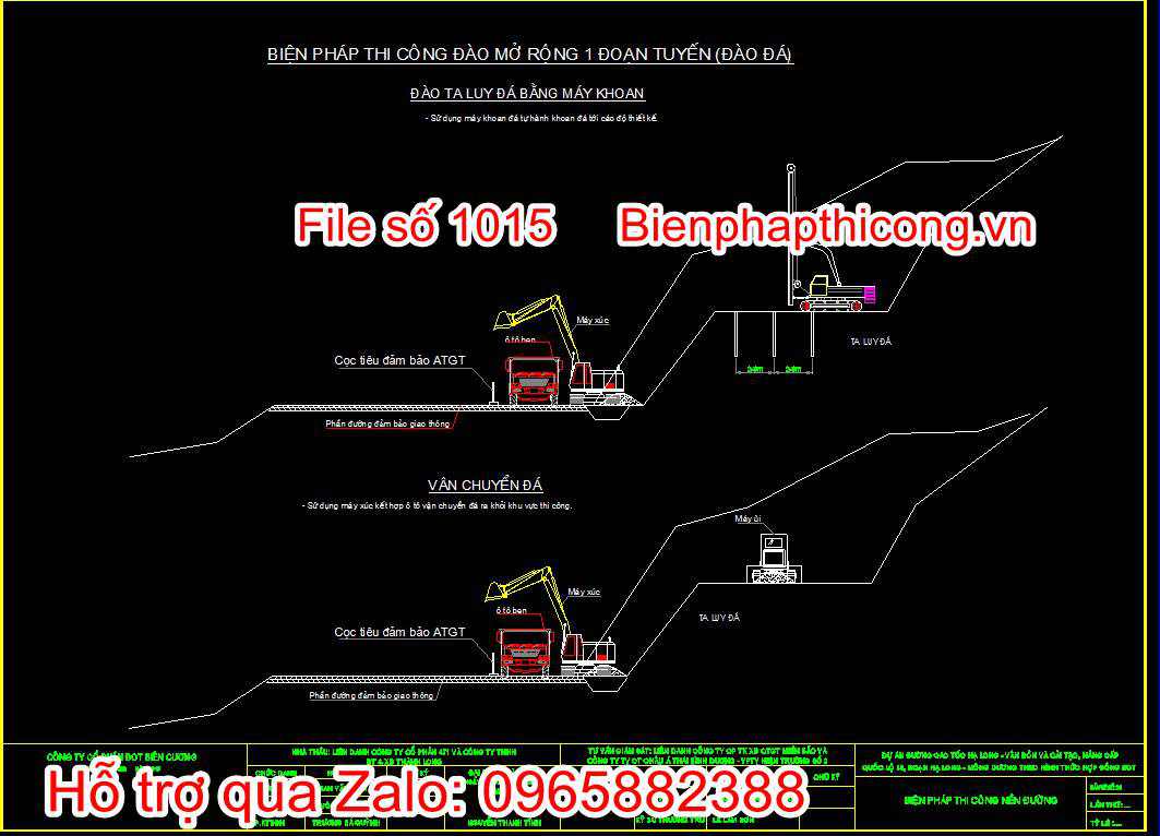 Biện pháp thi công đào mở rộng 1 đoạn tuyến