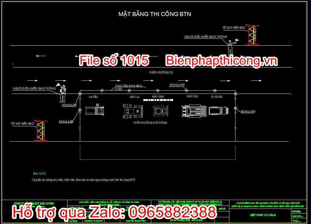 Bản vẽ mặt bằng thi công BTN