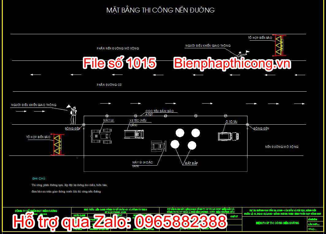 Bản vẽ mặt bằng thi công nền đường