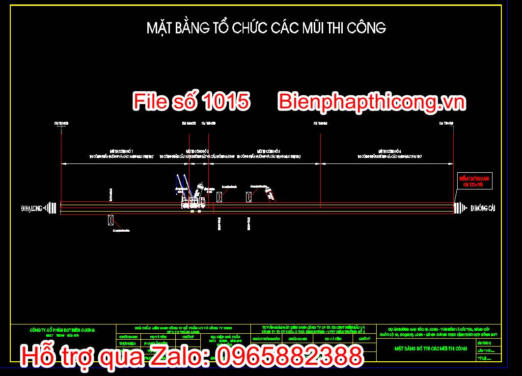 Bản vẽ mặt bằng tổ chức các mũi thi công