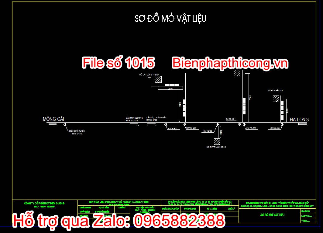 Bản vẽ sơ đồ mỏ vật liệu