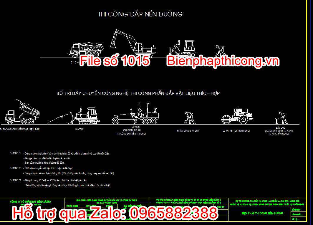 Bản vẽ thi công đắp nền đường
