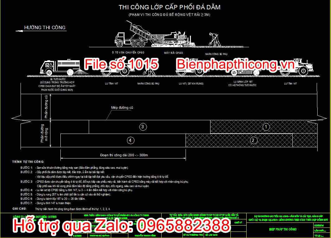 Bản vẽ thi công lớp cấp phối đá dăm