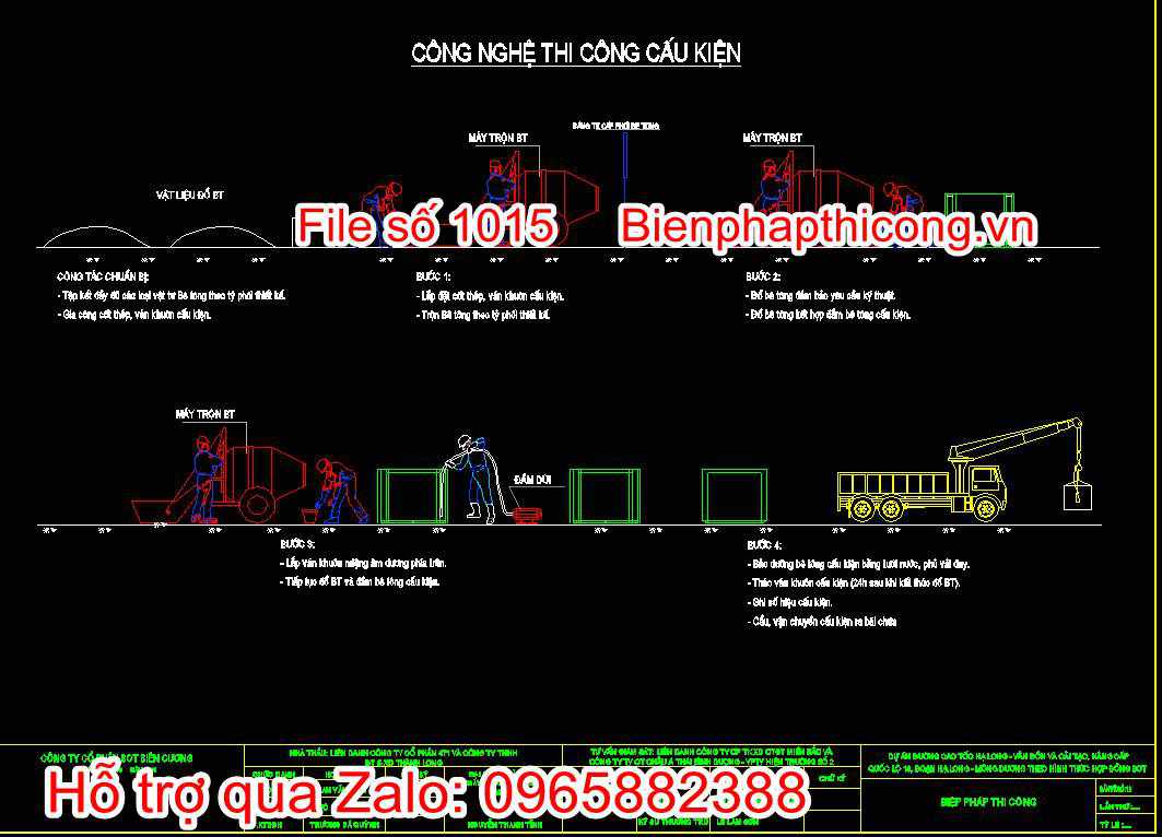 Bản vẽ công nghệ thi công cấu kiện