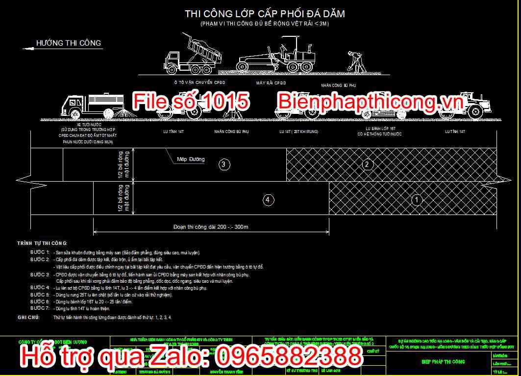 Bản vẽ thi công lớp cấp phối đá dăm