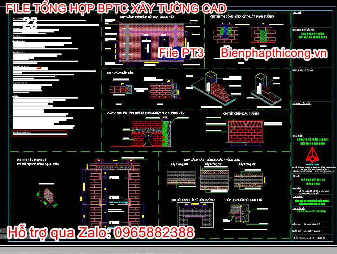 Biện pháp thi công xây tường điển hình.