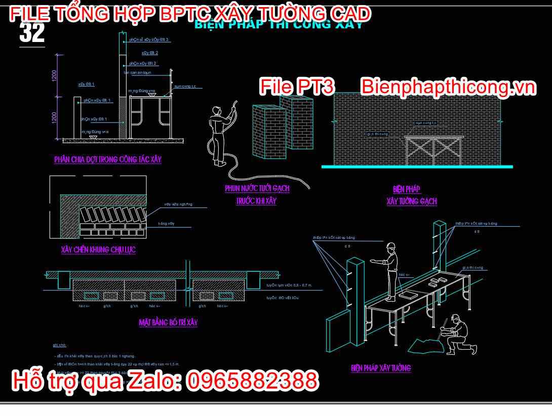 Bản vẽ biện pháp thi công xây cad.