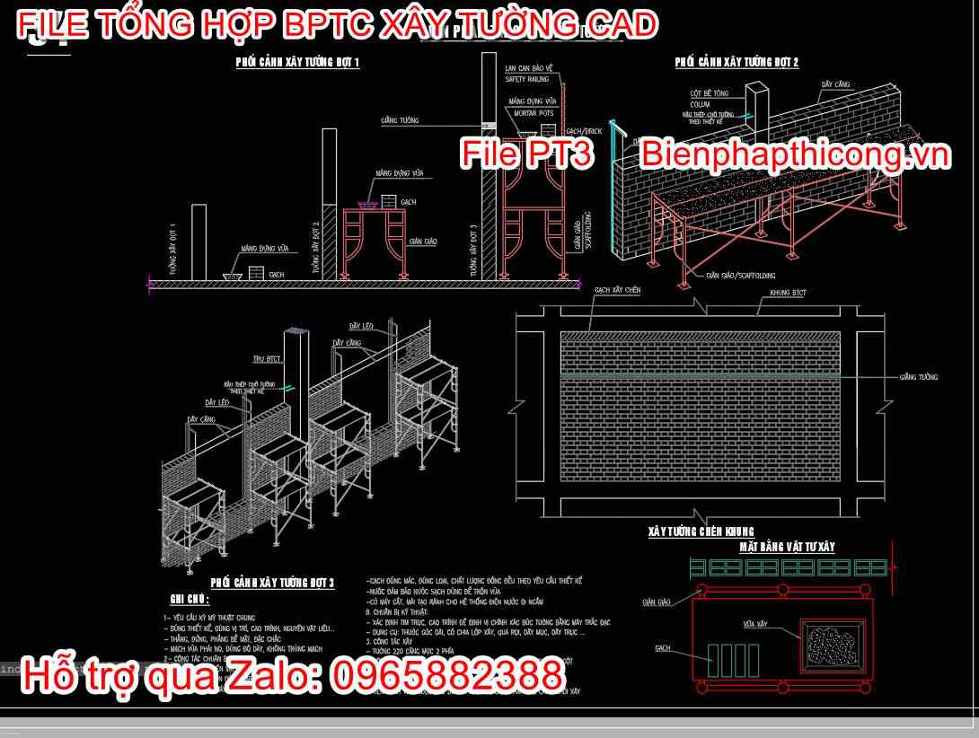 BPTC xây tường cad.