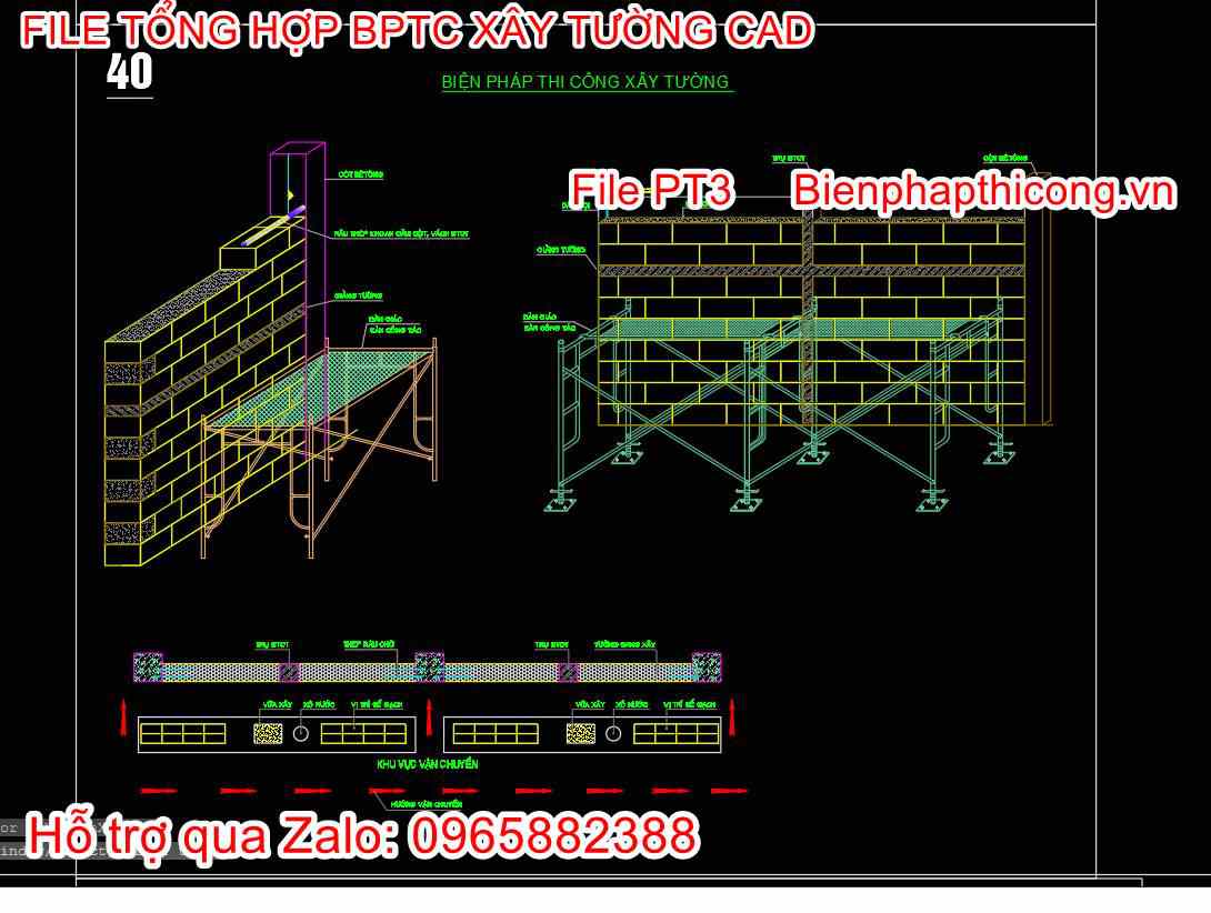 bptc xây tường cad.