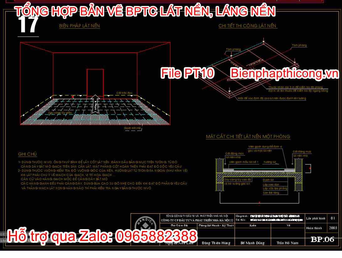 Bản vẽ bptc lát nền gạch cad.