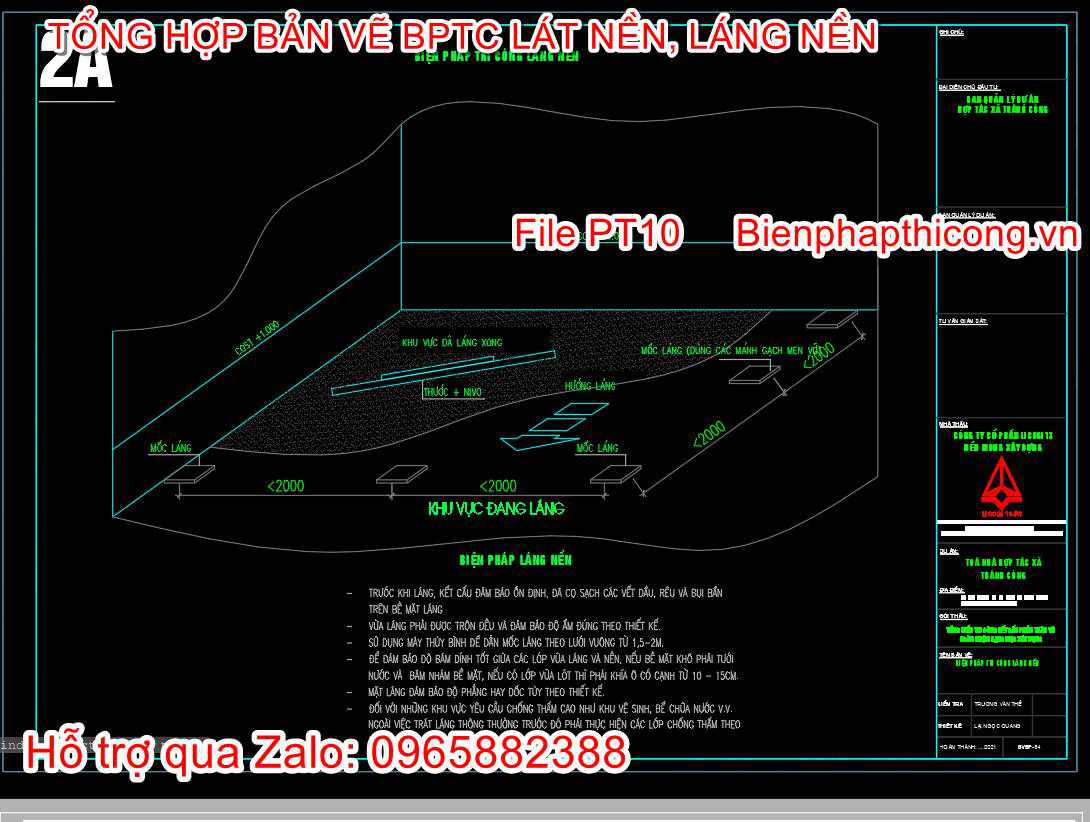 Bản vẽ bptc láng nền cad.