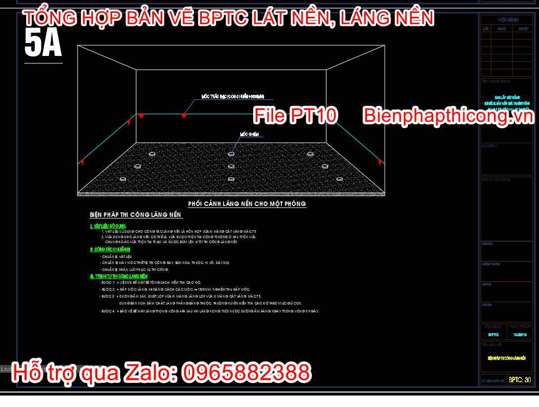 Bản vẽ bptc láng nền cad.