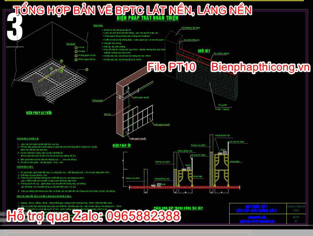Bản vẽ bptc lát nền cad.
