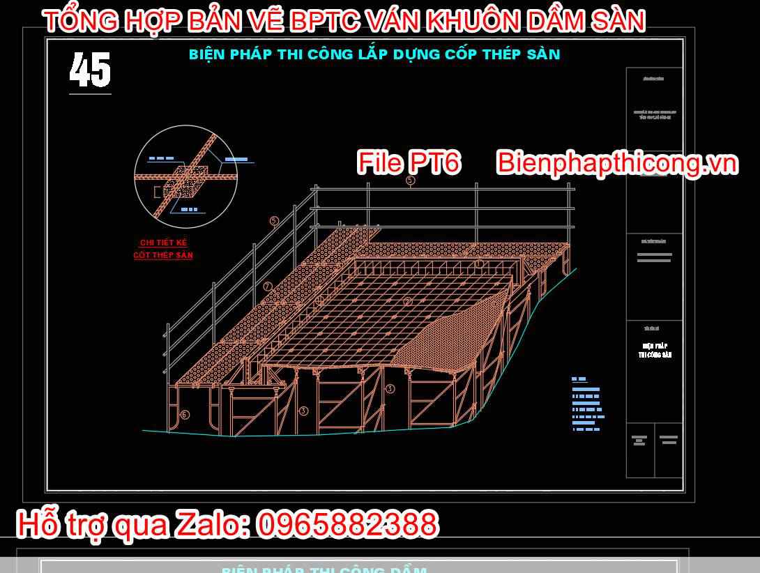 Biện pháp thi công lắp dựng cốt thép sàn cad.