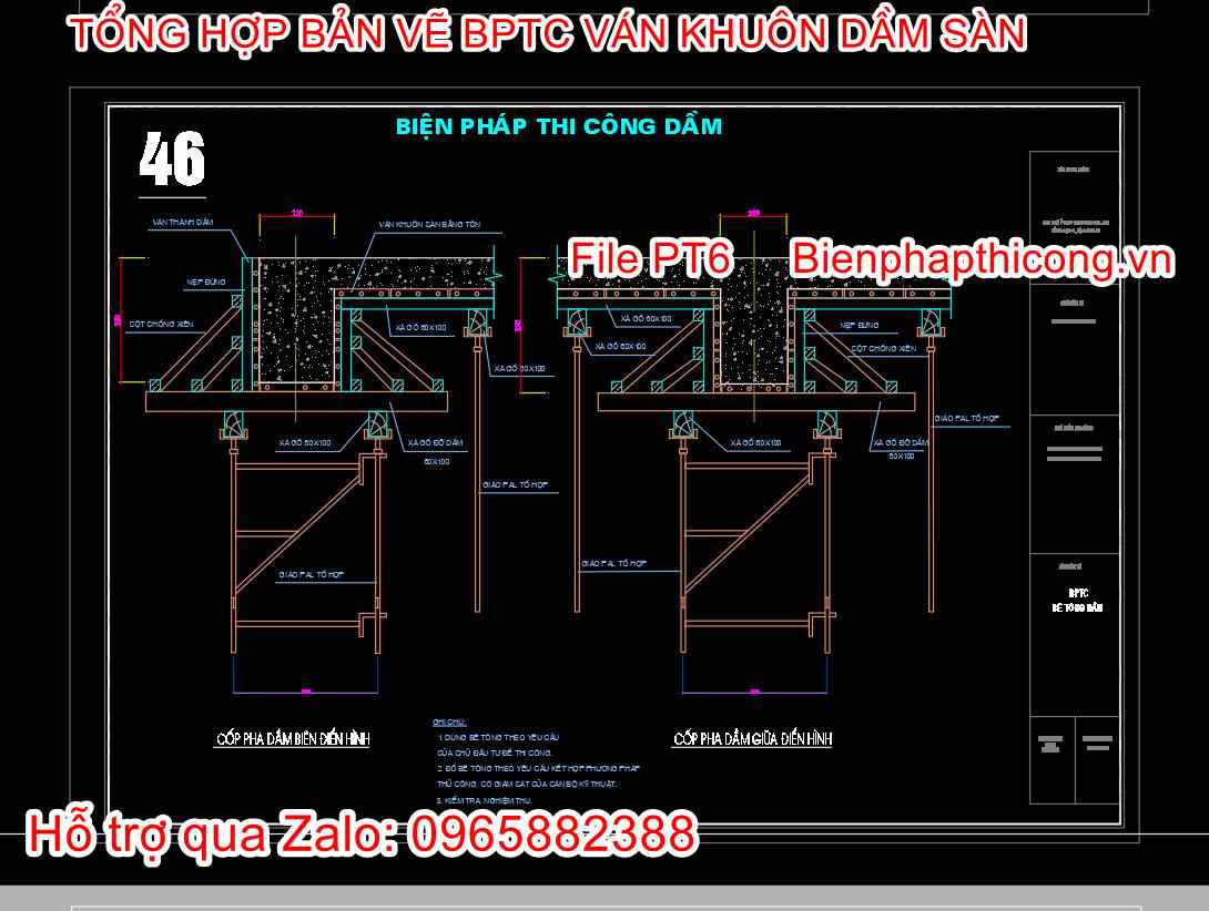 Bản vẽ biện pháp thi công dầm