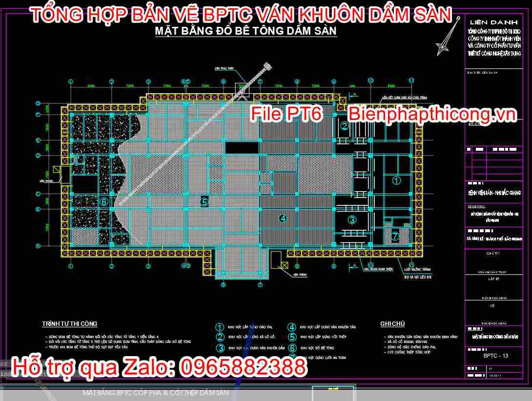 Mặt bằng đổ bê tông dầm sàn cad.
