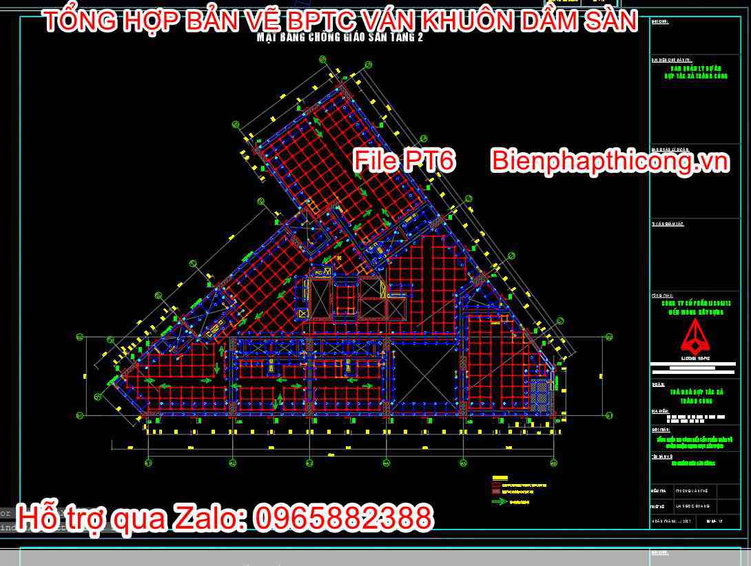 Mặt cắt giáo chống sàn tầng 2 cad