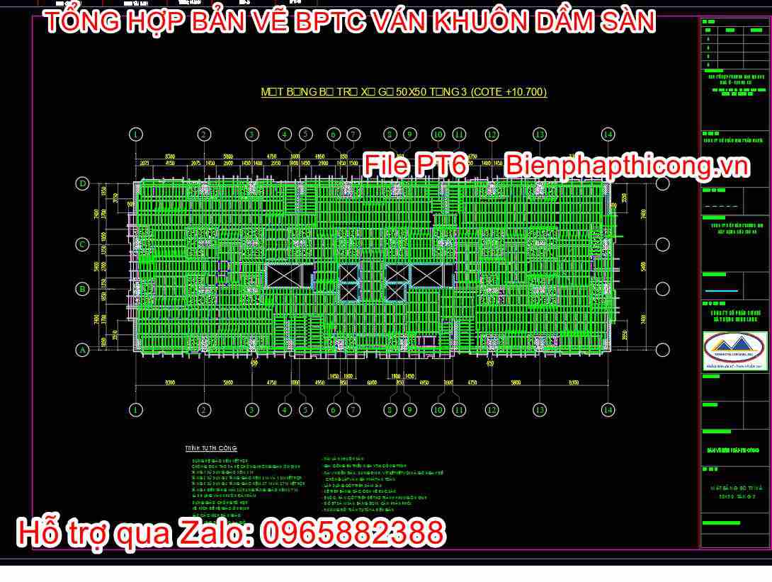 Bản vẽ biện pháp thi công mặt bằng xà gồ mái cad.